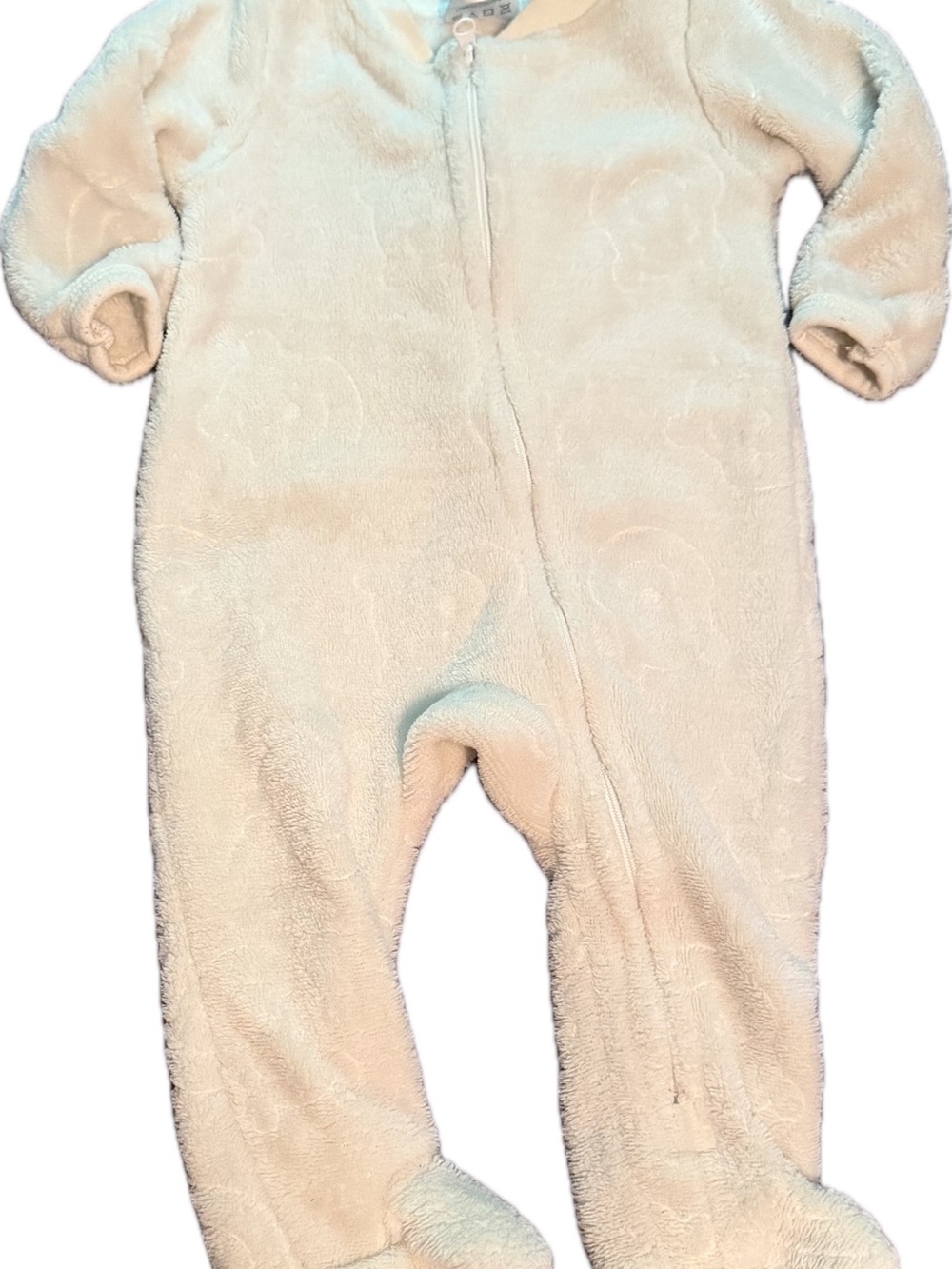 Soft Off-White Winnie The Pooh Plush Baby One-Piece Coverall